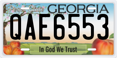 GA license plate QAE6553