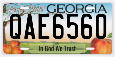 GA license plate QAE6560