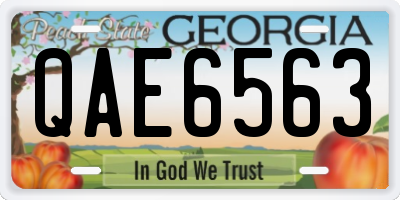 GA license plate QAE6563