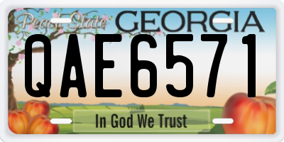 GA license plate QAE6571