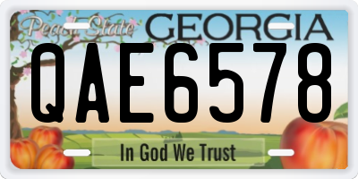 GA license plate QAE6578