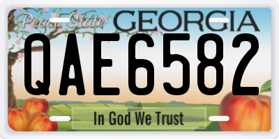 GA license plate QAE6582