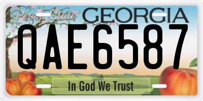 GA license plate QAE6587