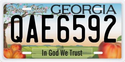 GA license plate QAE6592