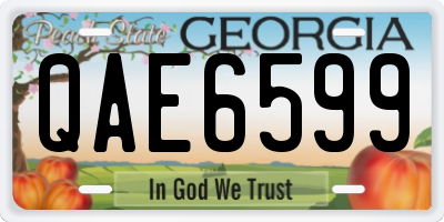 GA license plate QAE6599