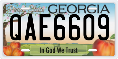 GA license plate QAE6609