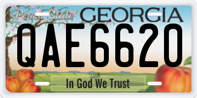 GA license plate QAE6620