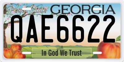 GA license plate QAE6622