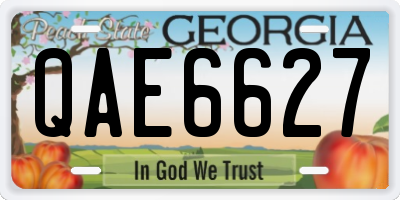 GA license plate QAE6627