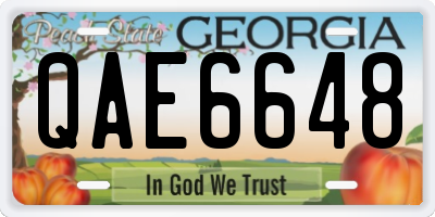 GA license plate QAE6648