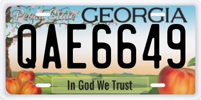 GA license plate QAE6649