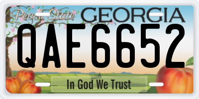 GA license plate QAE6652