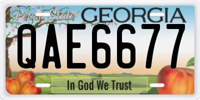 GA license plate QAE6677