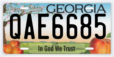 GA license plate QAE6685