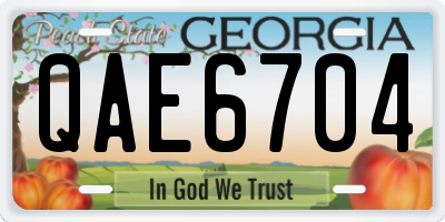 GA license plate QAE6704