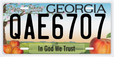 GA license plate QAE6707
