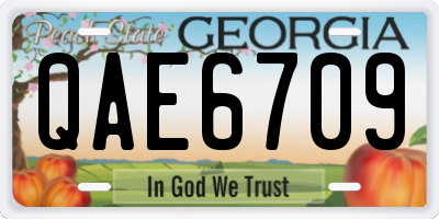 GA license plate QAE6709