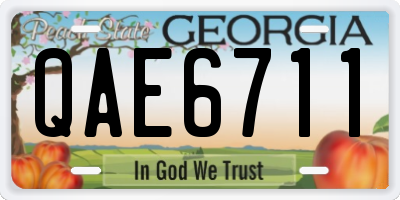 GA license plate QAE6711