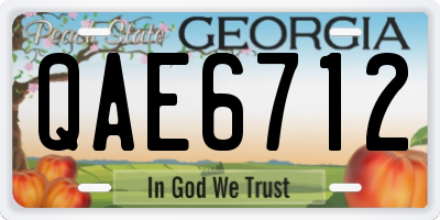 GA license plate QAE6712