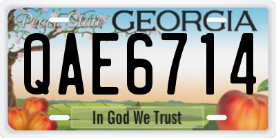 GA license plate QAE6714