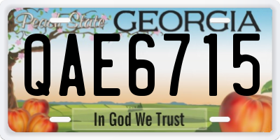 GA license plate QAE6715