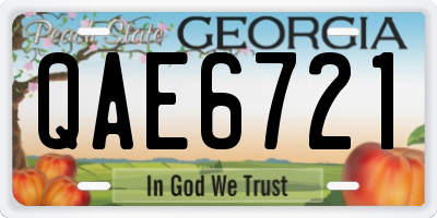 GA license plate QAE6721