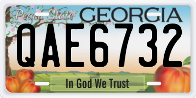 GA license plate QAE6732
