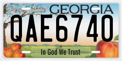 GA license plate QAE6740