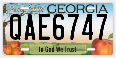 GA license plate QAE6747