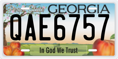 GA license plate QAE6757