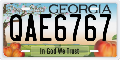 GA license plate QAE6767