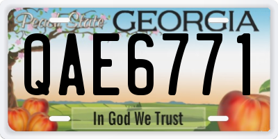 GA license plate QAE6771