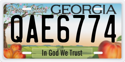 GA license plate QAE6774