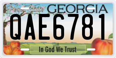 GA license plate QAE6781