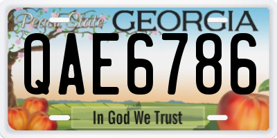 GA license plate QAE6786