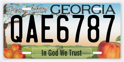 GA license plate QAE6787