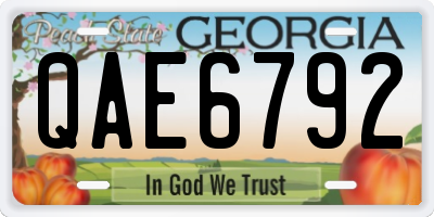 GA license plate QAE6792