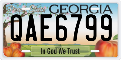 GA license plate QAE6799