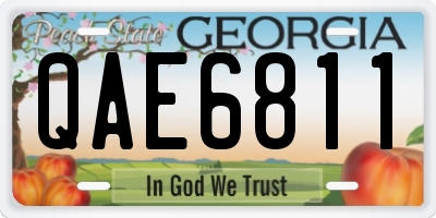 GA license plate QAE6811