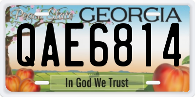 GA license plate QAE6814