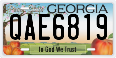 GA license plate QAE6819