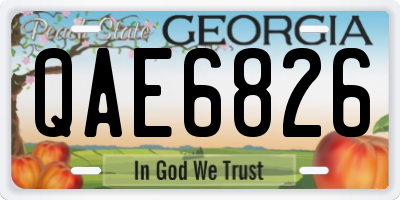 GA license plate QAE6826