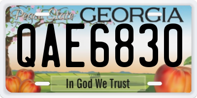 GA license plate QAE6830