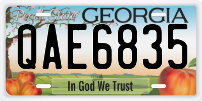 GA license plate QAE6835