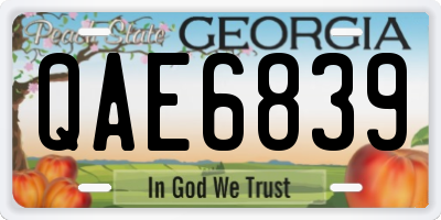 GA license plate QAE6839