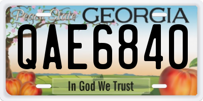 GA license plate QAE6840
