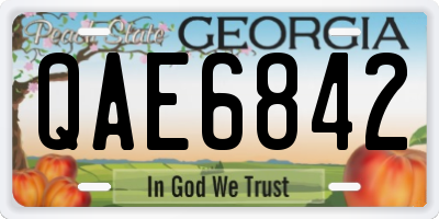 GA license plate QAE6842