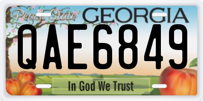 GA license plate QAE6849