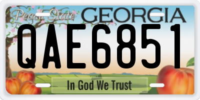 GA license plate QAE6851
