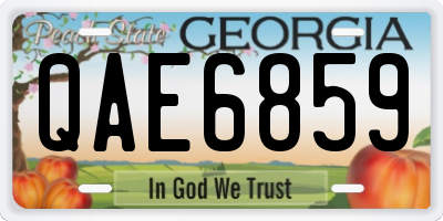 GA license plate QAE6859